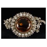 Victorian Citrine & Diamond Sunflower brooch