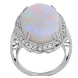 18kt Ladies 11.05 ct Opal and diamond ring