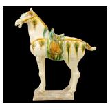 Tang Sancai Glaze Ceramic Horse 41" H
