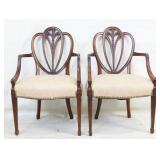 Art Nouveau style shield back Mahogany chairs