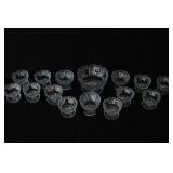 Bohemian crystal glass berry bowls