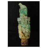 Chinese highly carved Jade  lidded urn