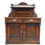 Antique Oak two door Buffet with gallery