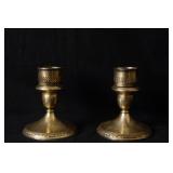 Pair sterling candle holders