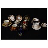 Antique bone china cups and saucers plus