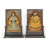 19th c. Chinese reverse painted Emperor & Empress