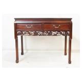 19th c. Chinese Rosewood two drawer desk