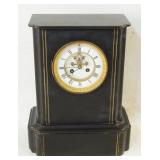 French open escapement marble mantle clock