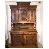 19thc. European Oak highly carved Hunter