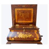 Porter music Box in fancy inlaid case - rare