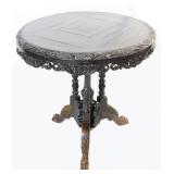 Qing Dyn. Chinese Zitan wood carved center table