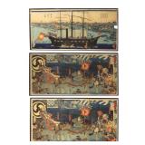 Three 19th c Japanese wood block prints