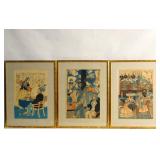 Three Antique Japanese woodblock prints