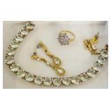 10 kt  cocktail ring, 925 tennis bracelet