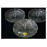 Six Bohemian glass crystal ashtrays 8" diameter