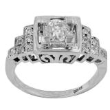 18kt gold and Diamond Art Deco style ring