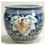 Giant Japanese Imari porcelain fish bowl
