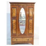 Antique burl mahogany Armoire & Nightstand