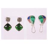 2 PR STERLING SILVER EARRINGS KORITE 2 PR STERLING SILVER EARRINGS KORITE