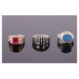 3 STERLING SILVER & GEMSTONE RINGS 3 STERLING SILVER & GEMSTONE RINGS