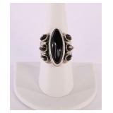 RELIOS STERLING SILVER & ONYX RING CAROLYN POLLACK RELIOS STERLING SILVER & ONYX RING CAROLYN POLLACK