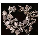 VINTAGE STERLING SILVER CHARM BRACELET 92g VINTAGE STERLING SILVER CHARM BRACELET 92g