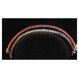 2 RAINBOW GEMSTONE & STERLING SILVER BRACELETS
