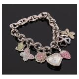 ANNE KLEIN WATCH STERLING SILVER CHARM BRACELET