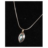 TOPAZ & STERLING SILVER PENDANT ON NECKLACE