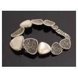 STERLING SILVER & MOTHER OF PEARL BRACELET