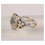 ANNA KING 18K GOLD & STERLING SILVER CRYSTAL RING