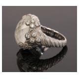 JUDITH RIPKA STERLING SILVER COCKTAIL RING 8.5