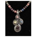 RELIOS CAROLYN POLLACK STERLING BEADED NECKLACE