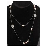 ISRAELI STERLING SILVER COINS PEARL NECKLACE