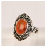 MICHAEL VALITUTTI ORANGE TURQUOISE & STERLING RING