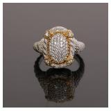 JUDITH RIPKA STERLING SILVER COCKTAIL RING