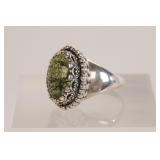 RELIOS SPINACH JADE & STERLING SILVER RING
