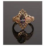 ANTIQUE 10K GOLD & ALEXANDRITE RING 7.5