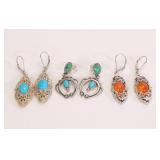 3 PR STERLING EARRINGS MICHAEL VALITUTTI & RELIOS