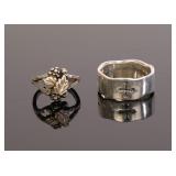 2 STERLING SILVER RINGS