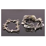 2 RLM STUDIOS STERLING SILVER CHARM BRACELETS