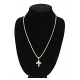 STERLING SILVER CROSS PENDANT & NECKLACE