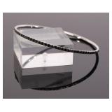 ONYX GEMSTONE STERLING SILVER BANGLE BRACELET