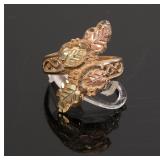 ANTIQUE 10K GOLD- ROSE GOLD RING- LEAVES 7.5