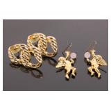 2 PR VINTAGE EARRINGS ANGELS