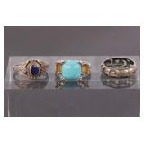 3 STERLING SILVER RINGS