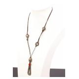STERLING SILVER & LEATHER NECKLACE