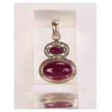 NK PURPLE TURQUOISE & STERLING SILVER PENDANT