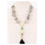 HN GEMSTONE & STERLING SILVER NECKLACE