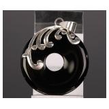 ONYX & STERLING SILVER PENDANT